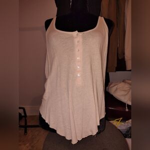Women's Cream Sleeveless Top